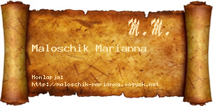 Maloschik Marianna névjegykártya